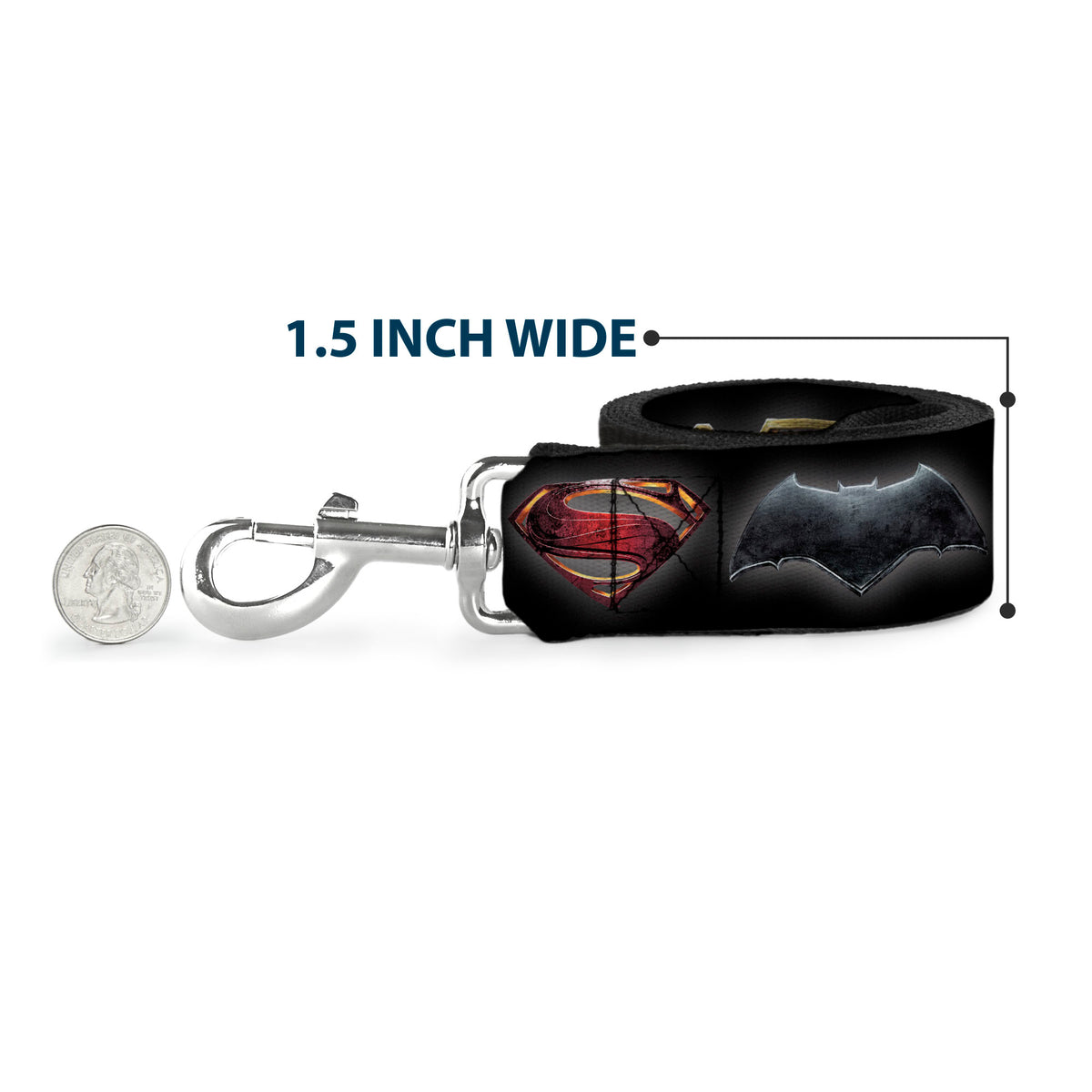 Dog Leash - Justice League 2017 6-Superhero Icons Black Dog Leashes DC Comics