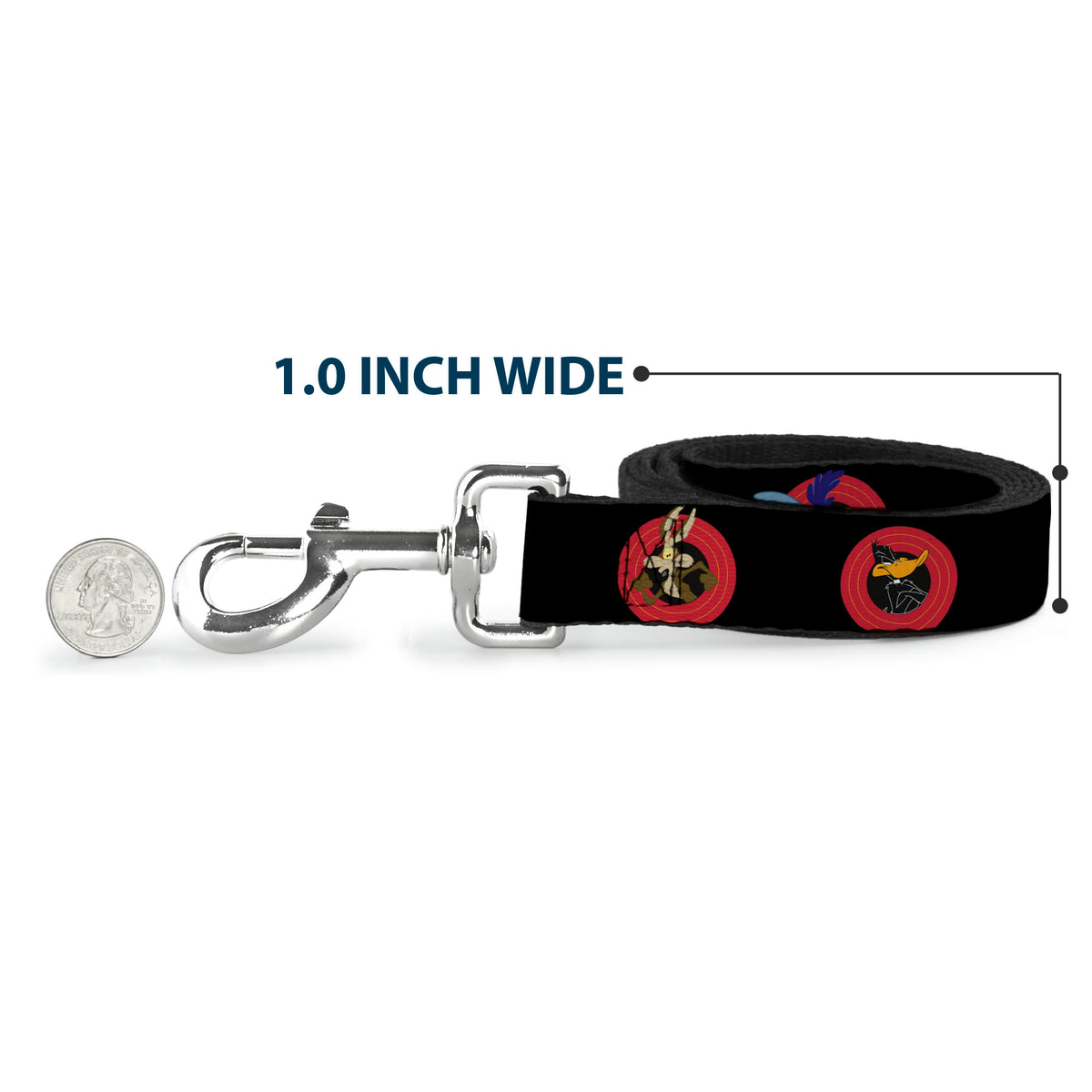 Dog Leash - Looney Tunes Characters Bullseye Pose Black Dog Leashes Looney Tunes