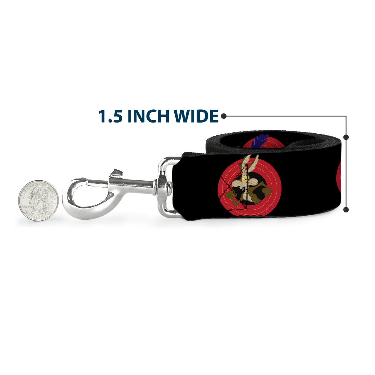 Dog Leash - Looney Tunes Characters Bullseye Pose Black Dog Leashes Looney Tunes