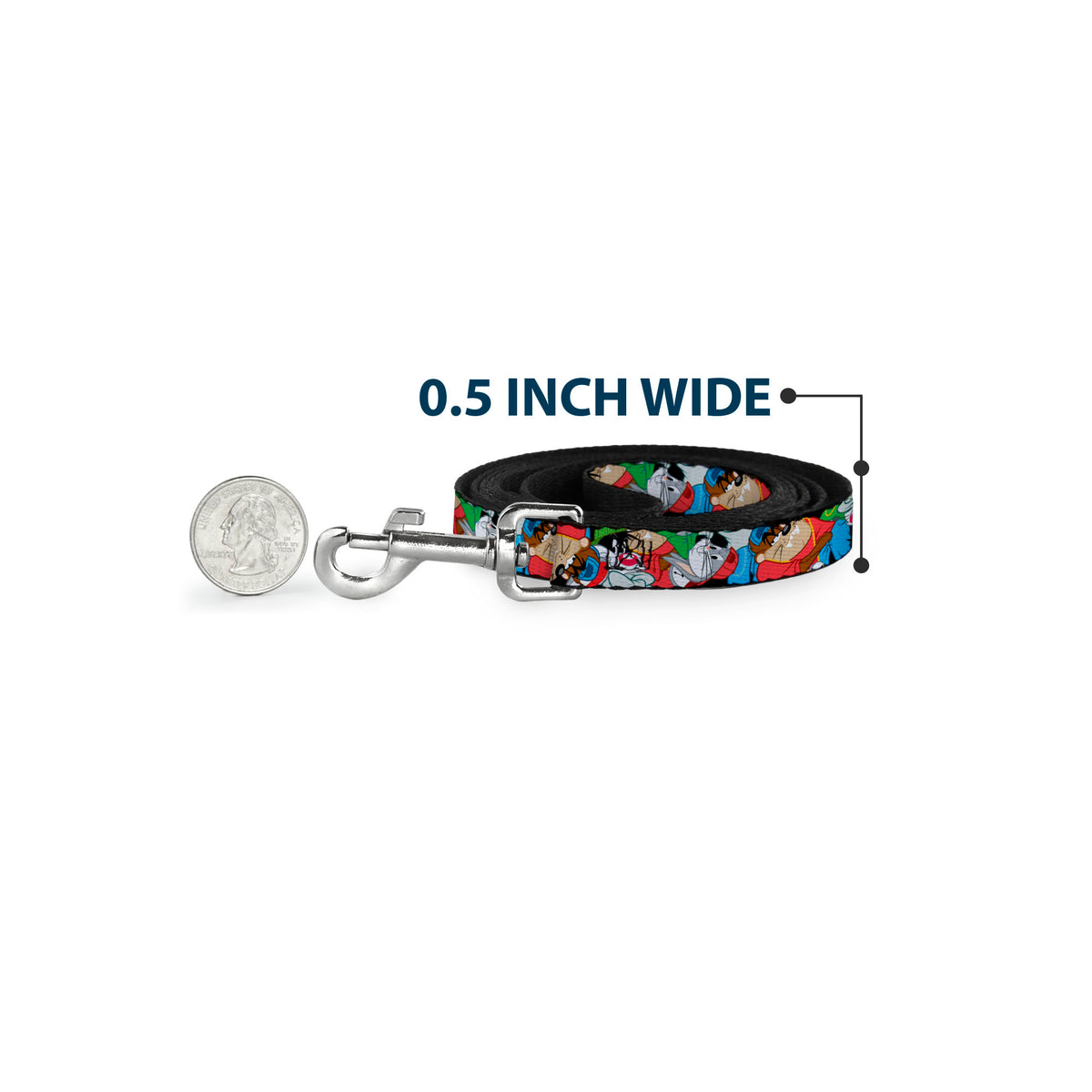 Dog Leash - Looney Tunes 3-B-Boy Stance Character Poses Stacked Dog Leashes Looney Tunes