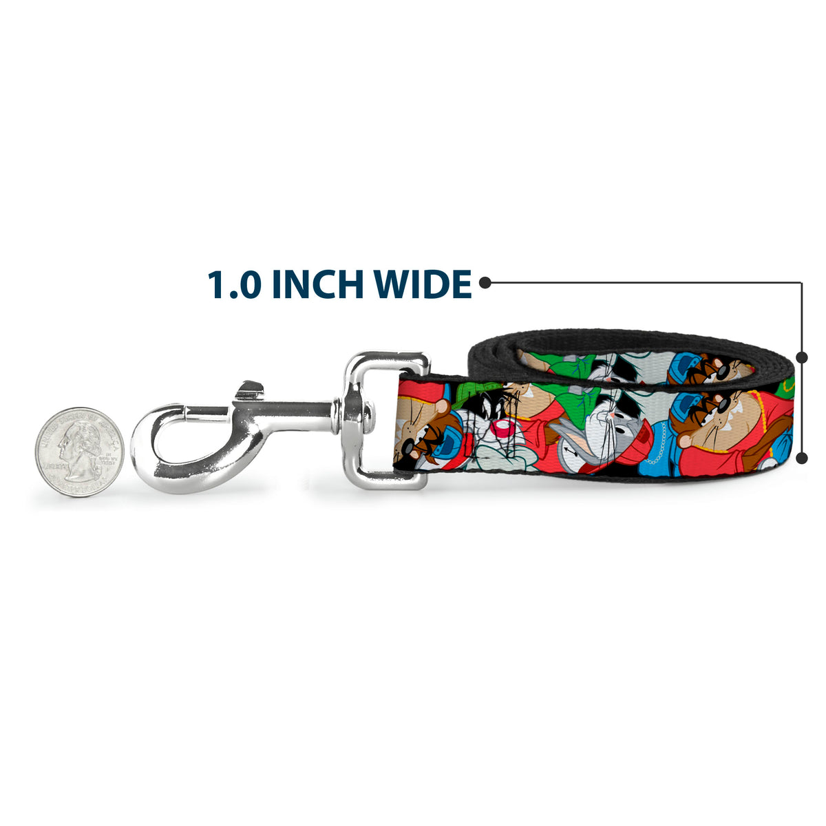 Dog Leash - Looney Tunes 3-B-Boy Stance Character Poses Stacked Dog Leashes Looney Tunes