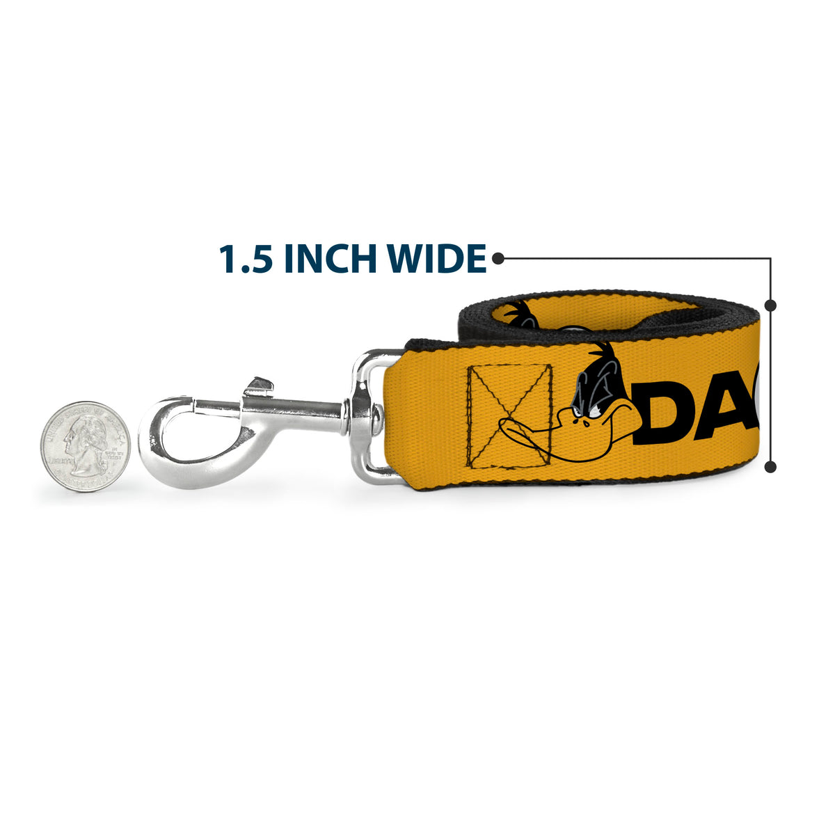 Dog Leash - DAFFY DUCK Smiling Face Text Orange Dog Leashes Looney Tunes