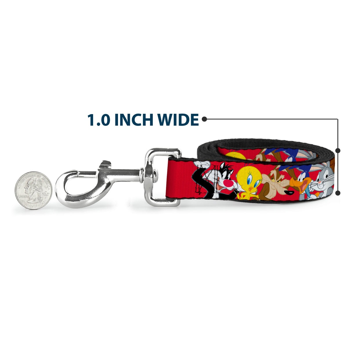 Dog Leash - Looney Tunes Eight Character Faces Red Dog Leashes Looney Tunes