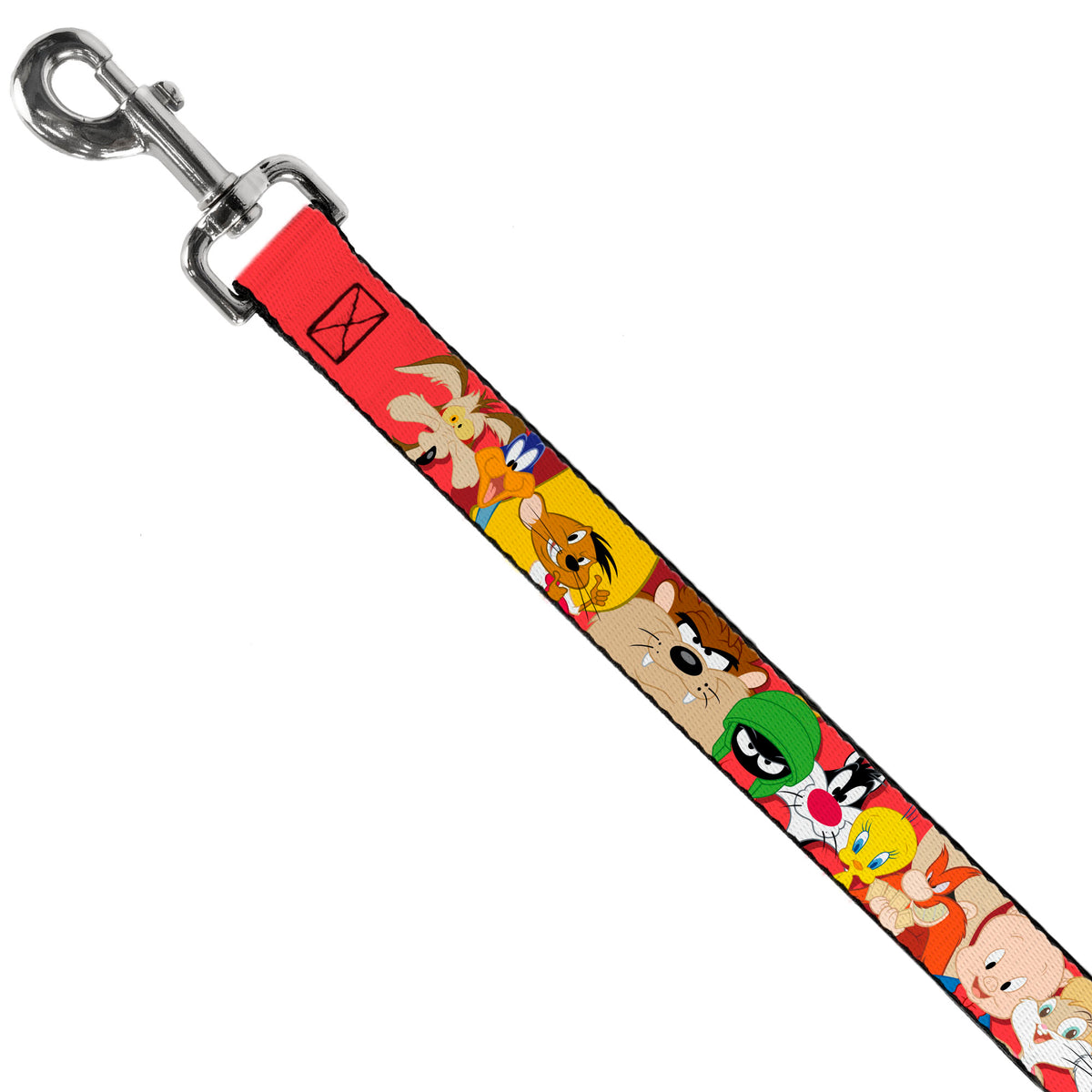 Dog Leash - Looney Tunes Twelve Character Expressions Red Dog Leashes Looney Tunes