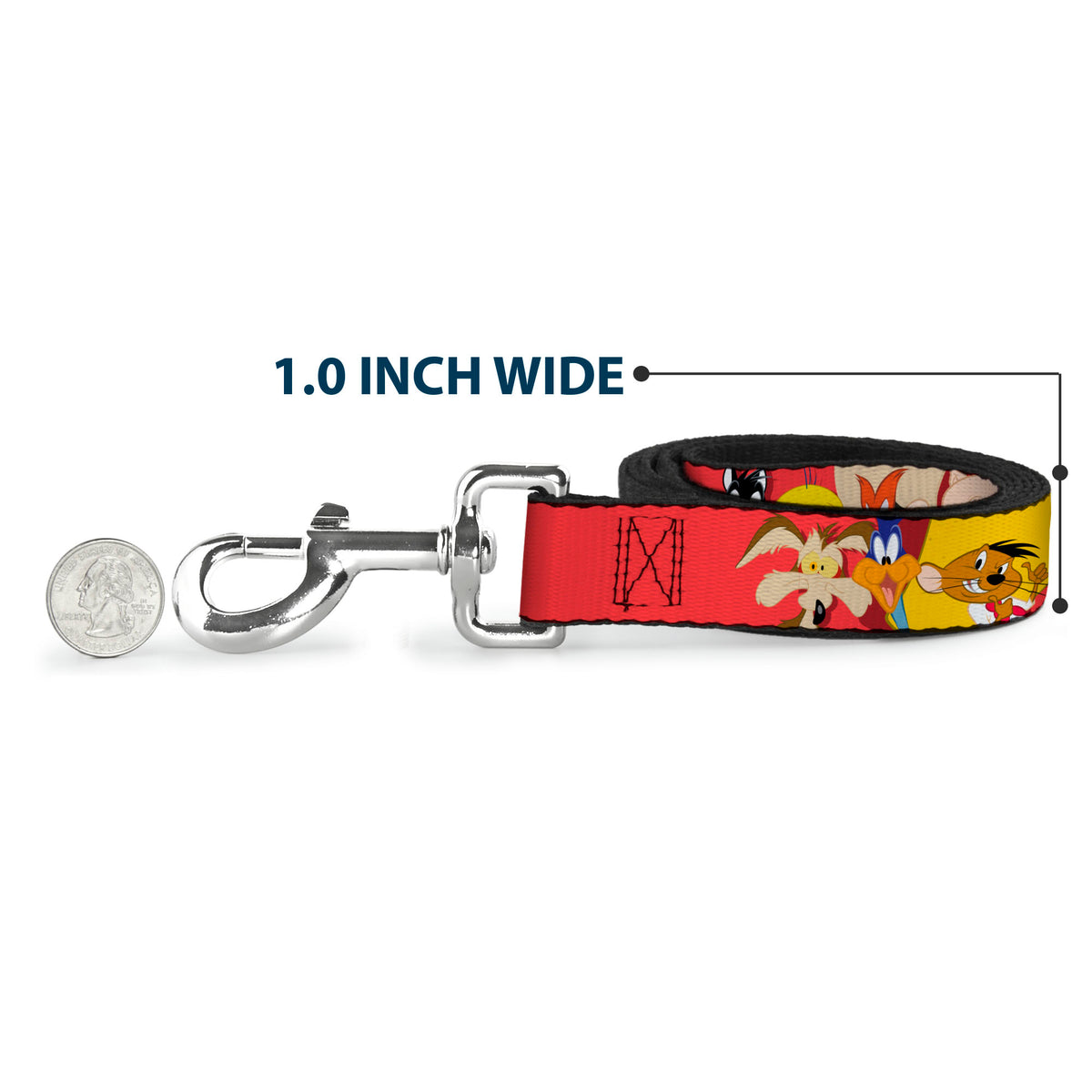 Dog Leash - Looney Tunes Twelve Character Expressions Red Dog Leashes Looney Tunes