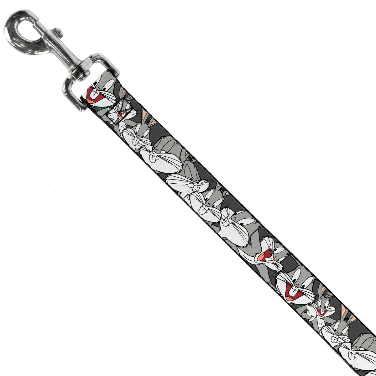 Dog Leash - Bugs Bunny CLOSE-UP Poses Charcoal Dog Leashes Looney Tunes