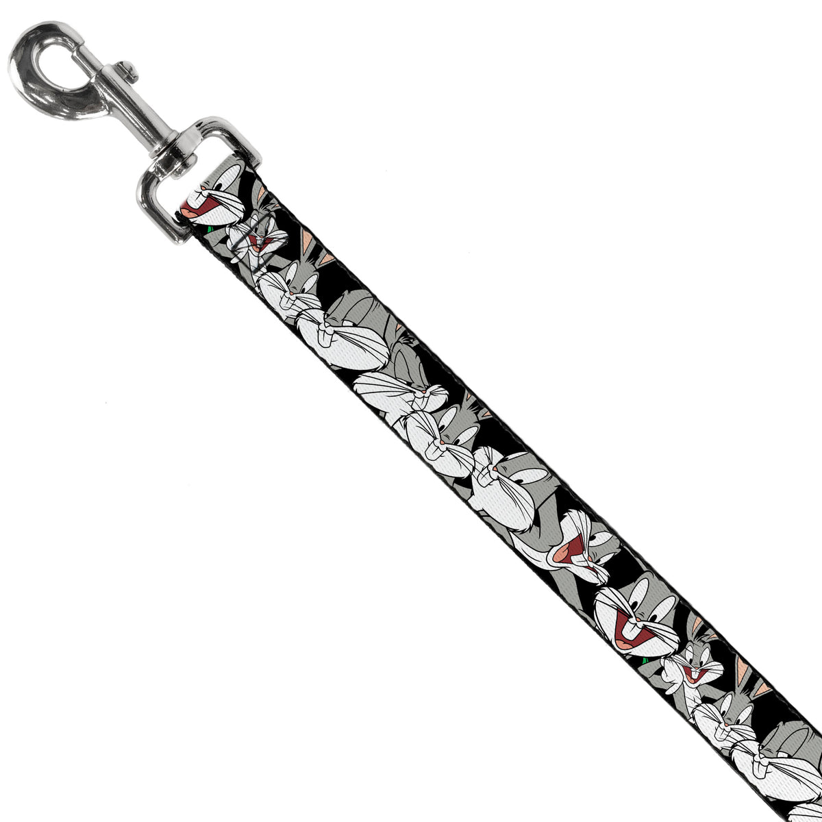 Dog Leash - Bugs Bunny CLOSE-UP Poses Black Dog Leashes Looney Tunes