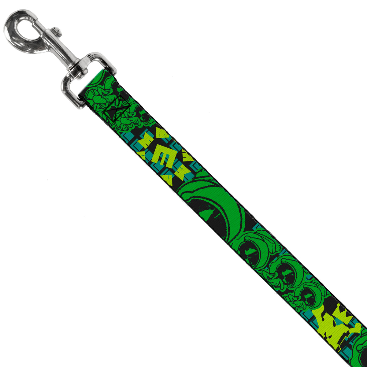 Dog Leash - MARVIN THE MARTIAN w/Poses Black/Turquoise Dog Leashes Looney Tunes