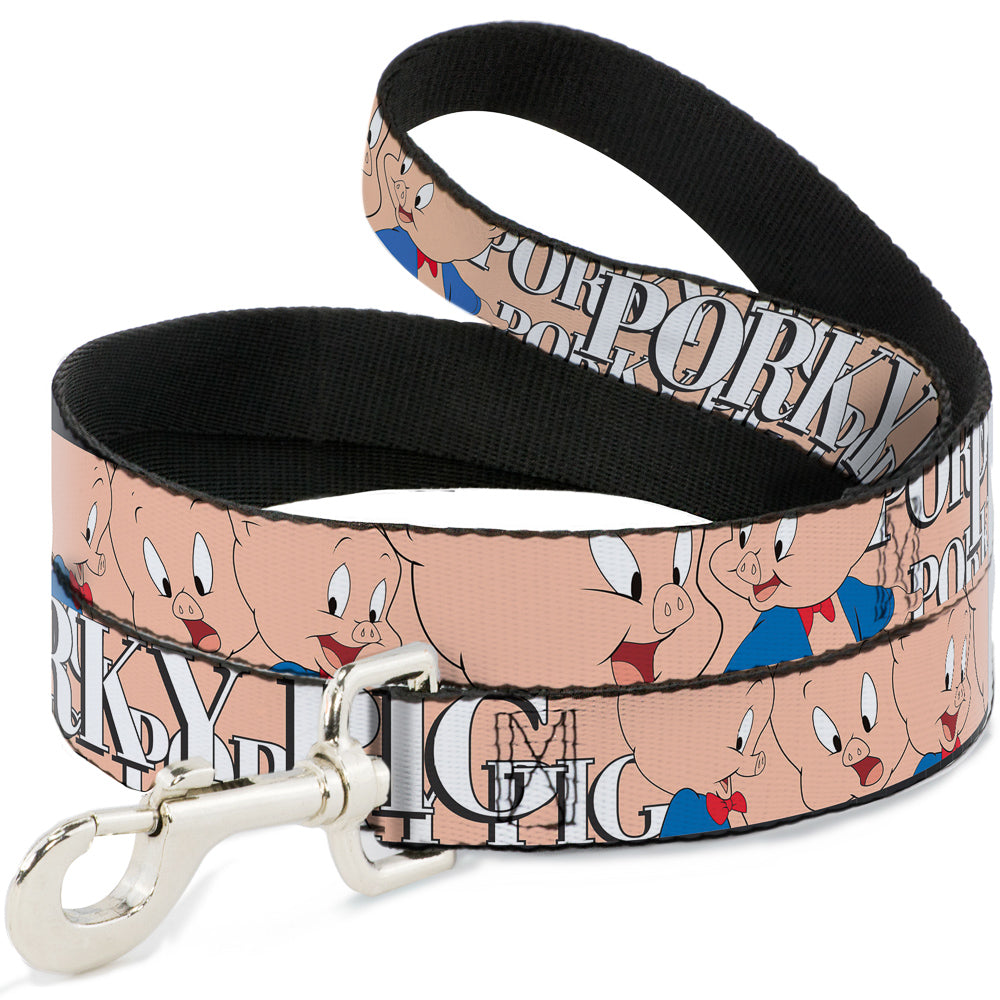 Dog Leash - PORKY PIG w/Poses Pink Dog Leashes Looney Tunes