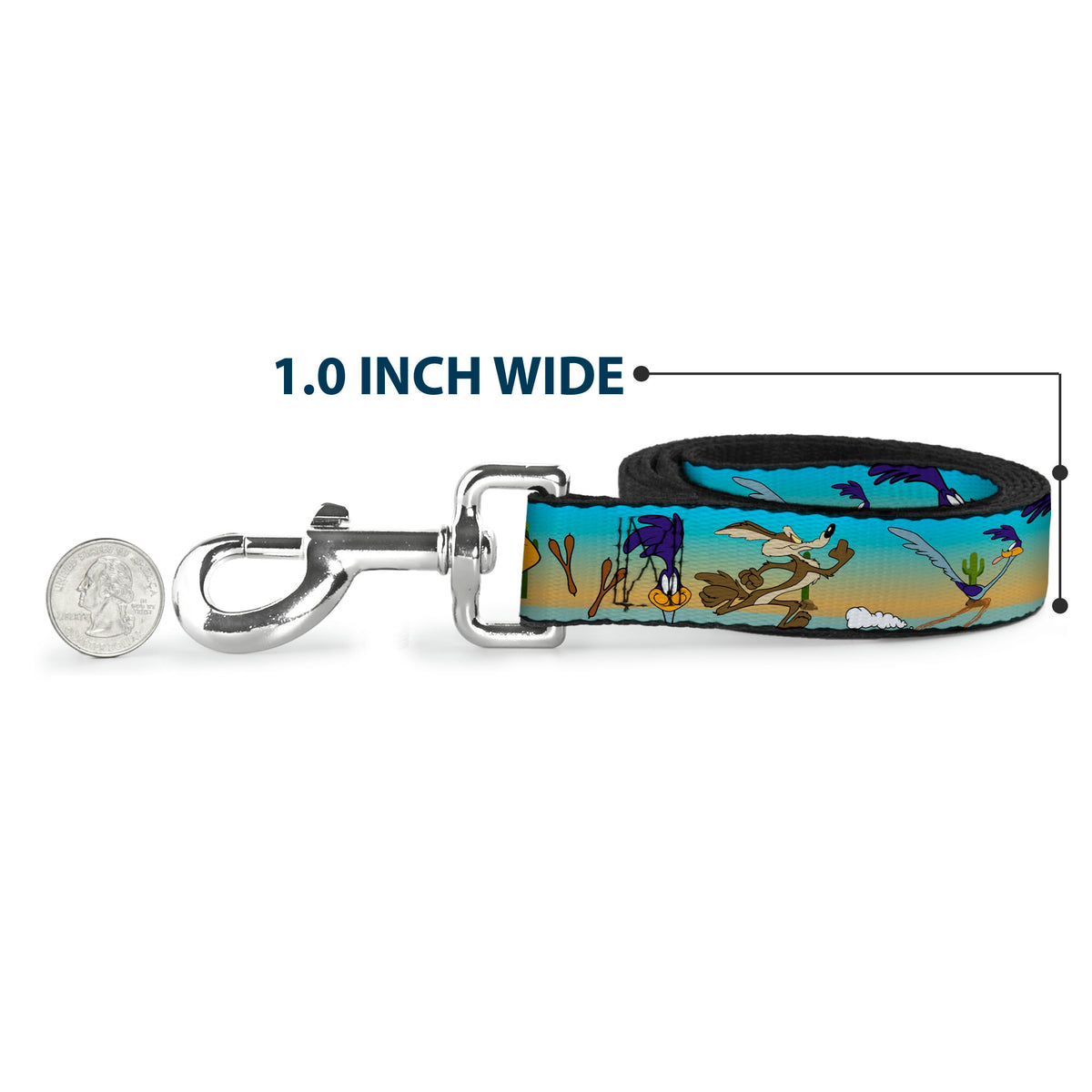 Dog Leash - Road Runner/Wile E. Coyote Scene1 Brown Fade Dog Leashes Looney Tunes