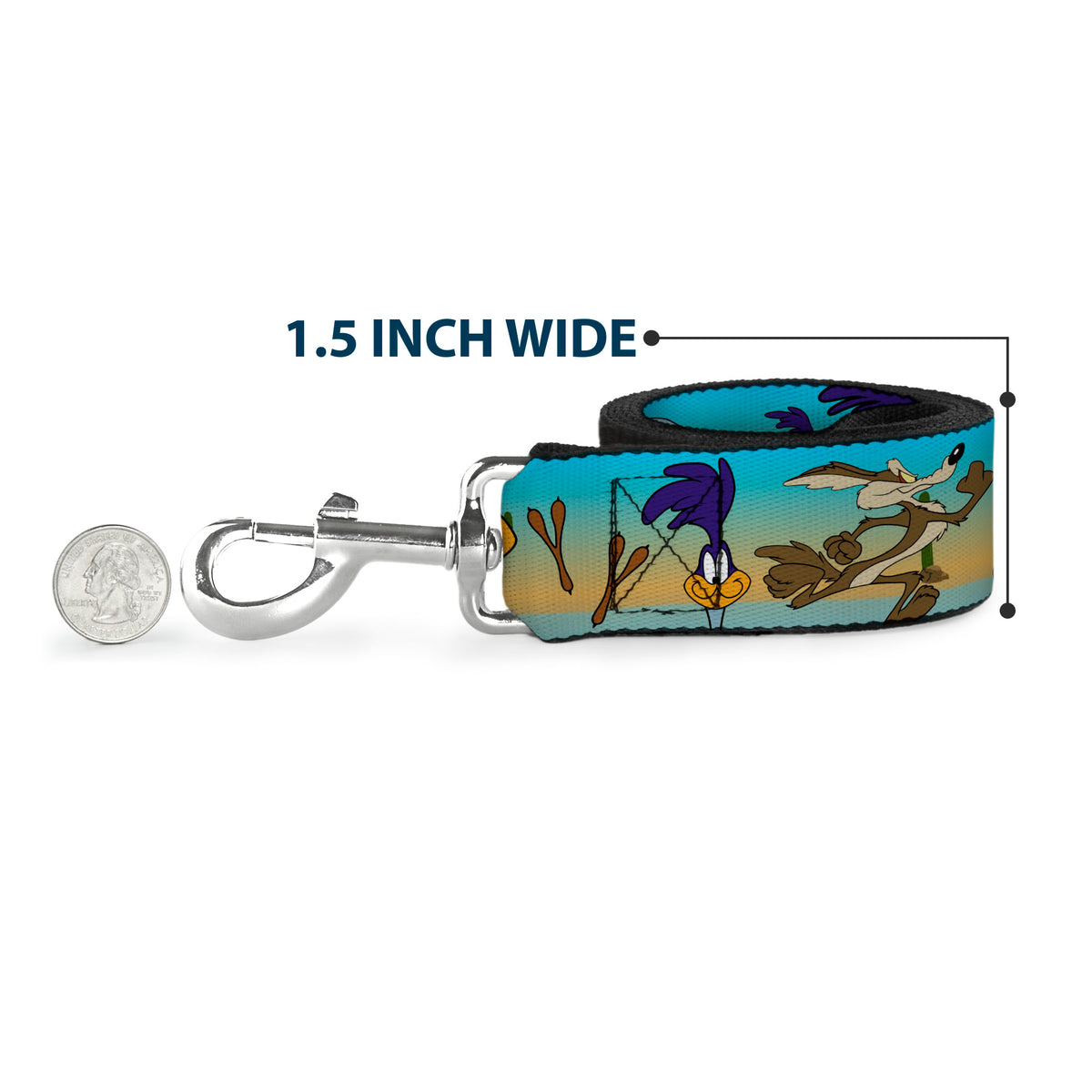 Dog Leash - Road Runner/Wile E. Coyote Scene1 Brown Fade Dog Leashes Looney Tunes