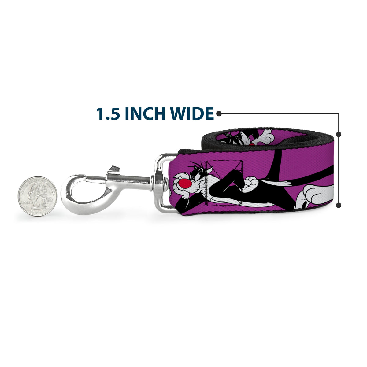 Dog Leash - Sylvester the Cat Poses Purple Dog Leashes Looney Tunes