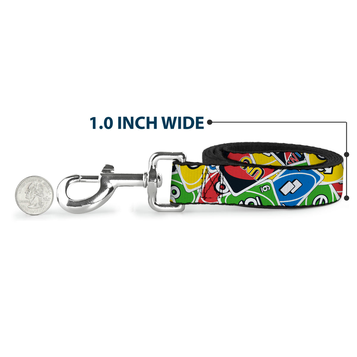 Dog Leash - UNO Cards Stacked Collage Multi Color Dog Leashes UNO