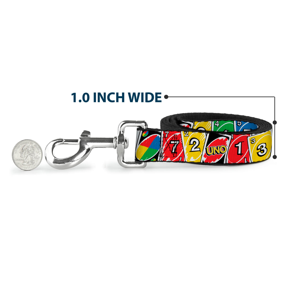 Dog Leash - UNO Cards Lineup Stack Multi Color Dog Leashes UNO
