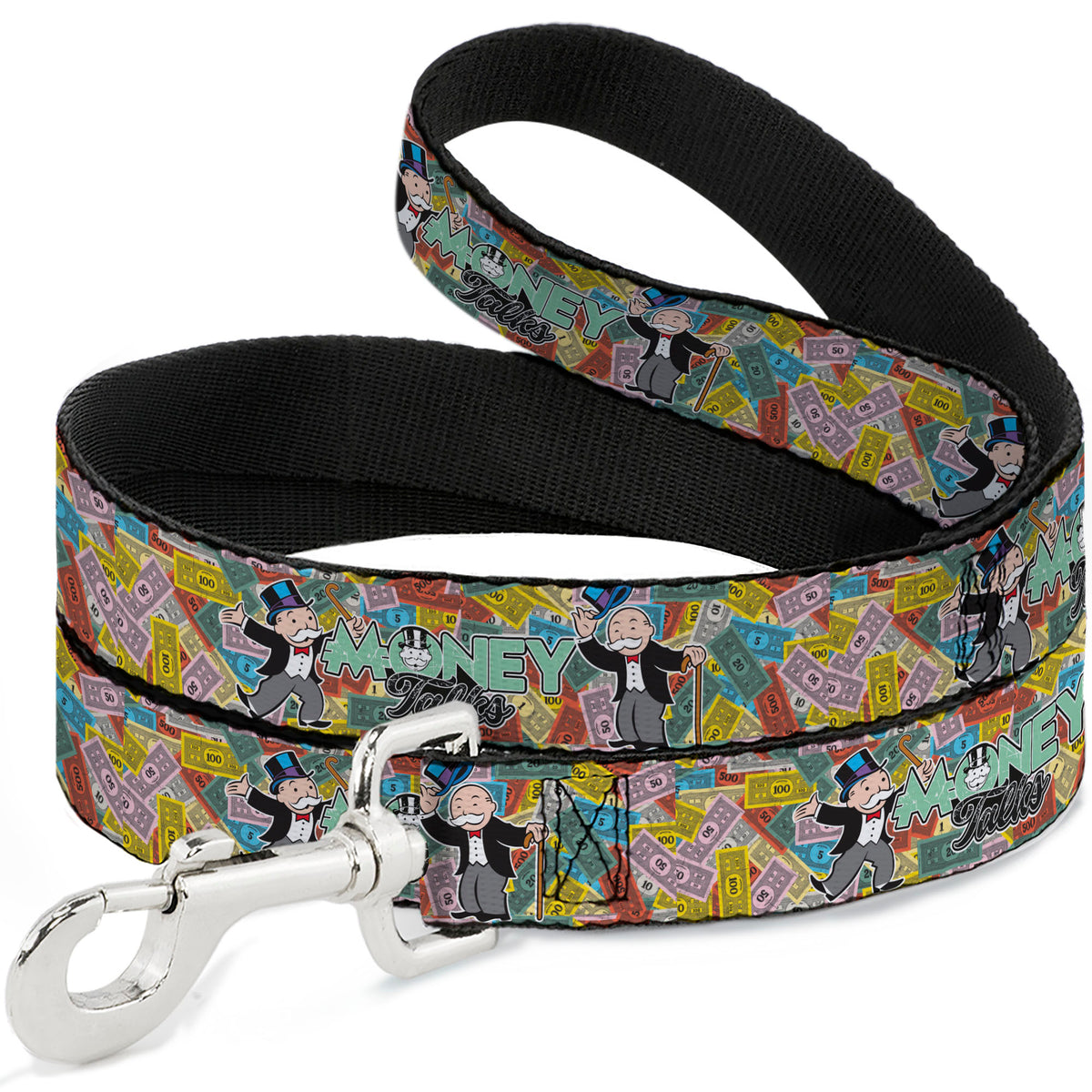 Dog Leash - Mr. Monopoly MONEY TALKS Poses Multi Color Dog Leashes Monopoly