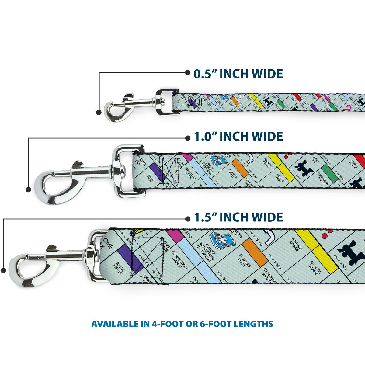 Dog Leash - Monopoly Game Board Spaces Collage Dog Leashes Monopoly