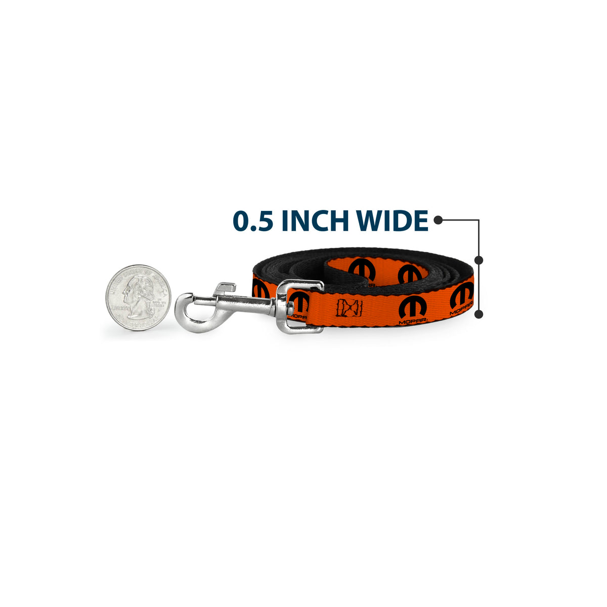 Dog Leash - MOPAR Logo Repeat Orange/Black Dog Leashes Mopar