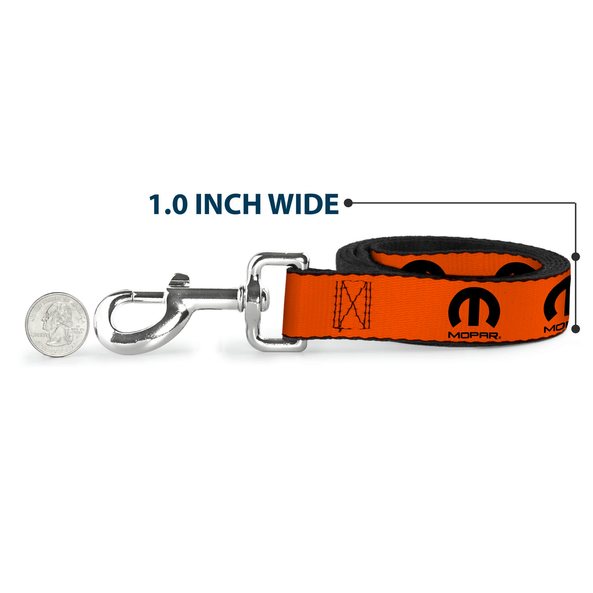 Dog Leash - MOPAR Logo Repeat Orange/Black Dog Leashes Mopar