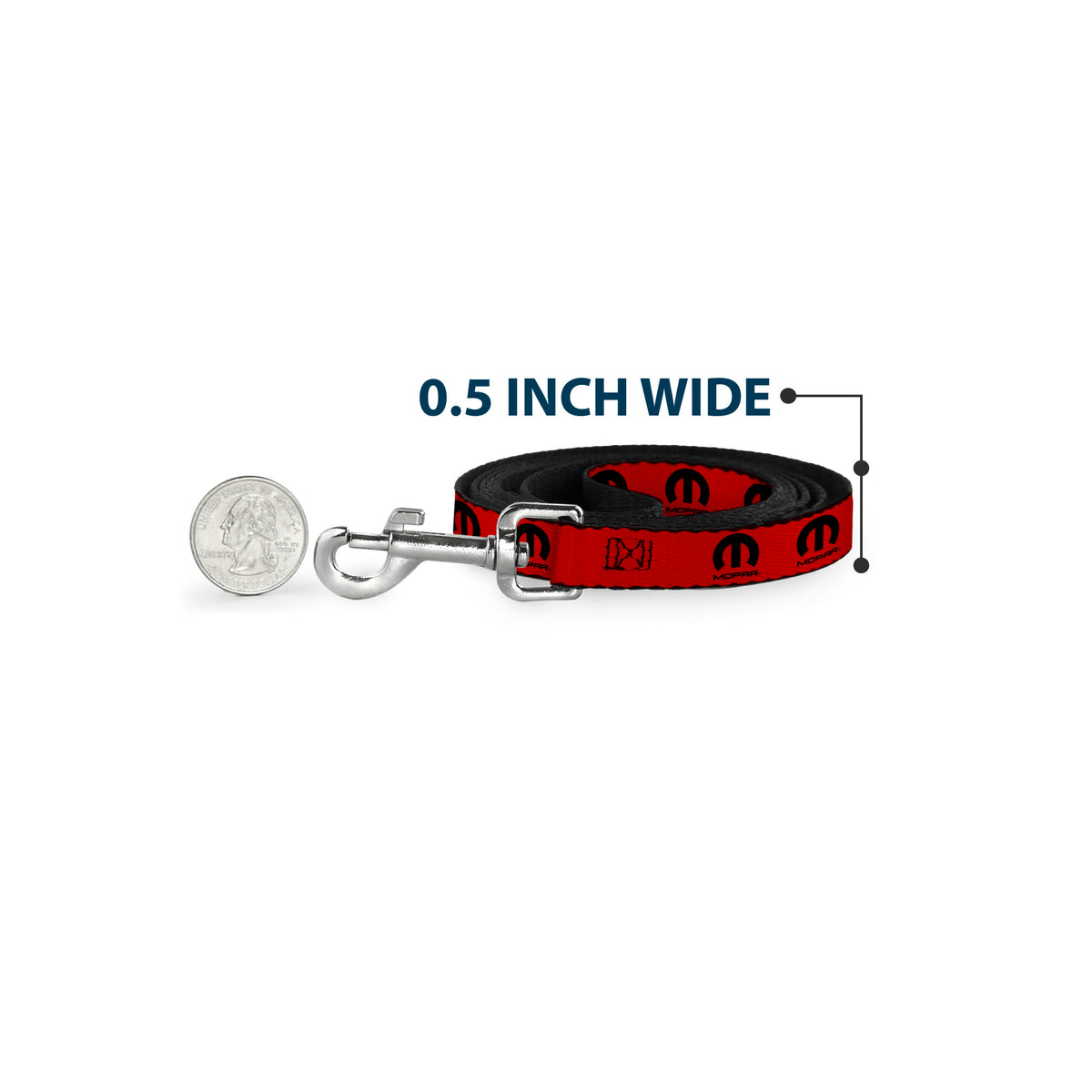 Dog Leash - MOPAR Logo Repeat Red/Black Dog Leashes Mopar