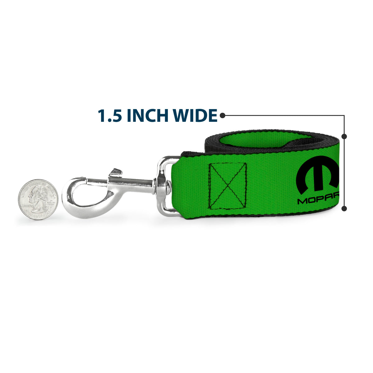 Dog Leash - MOPAR Logo Repeat Green/Black Dog Leashes Mopar