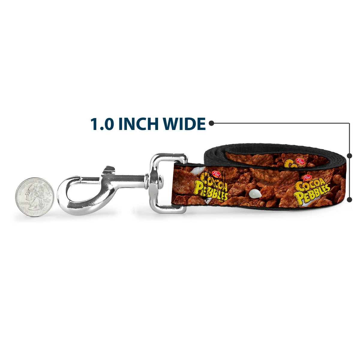 Dog Leash - POST COCOA PEBBLES Logo and Vivid Cereal Browns Dog Leashes The Flintstones