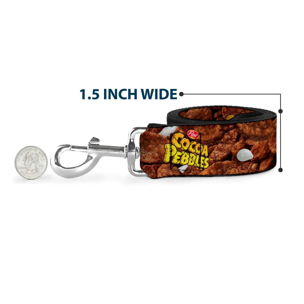 Dog Leash - POST COCOA PEBBLES Logo and Vivid Cereal Browns Dog Leashes The Flintstones