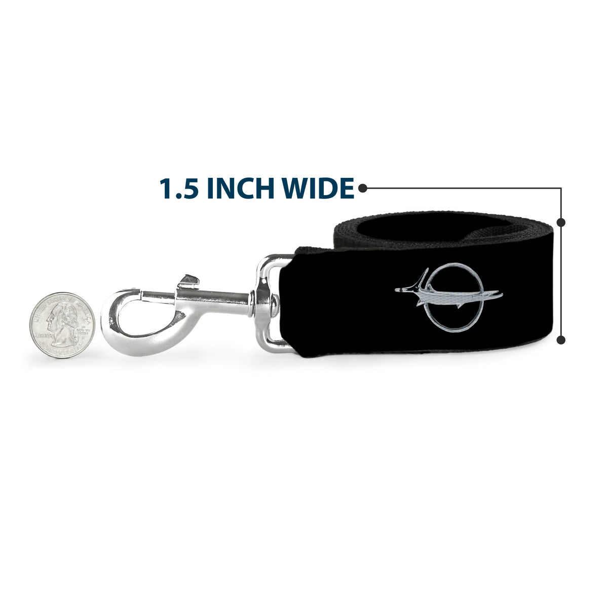 Dog Leash - Barracuda Emblem Repeat Black/Silver Dog Leashes Dodge