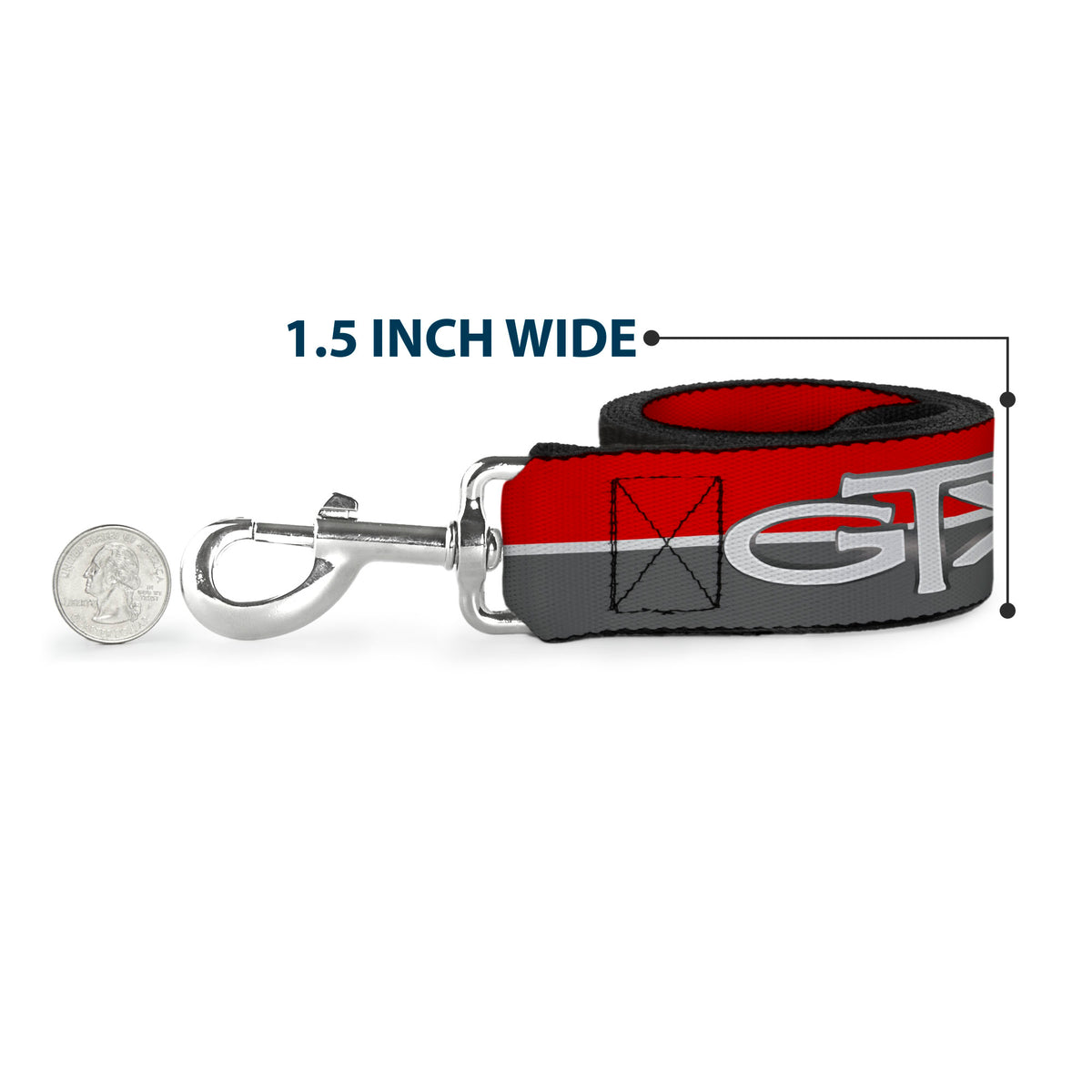 Dog Leash - Plymouth GTX Emblem/Stripe Red/White/Grays Dog Leashes Dodge