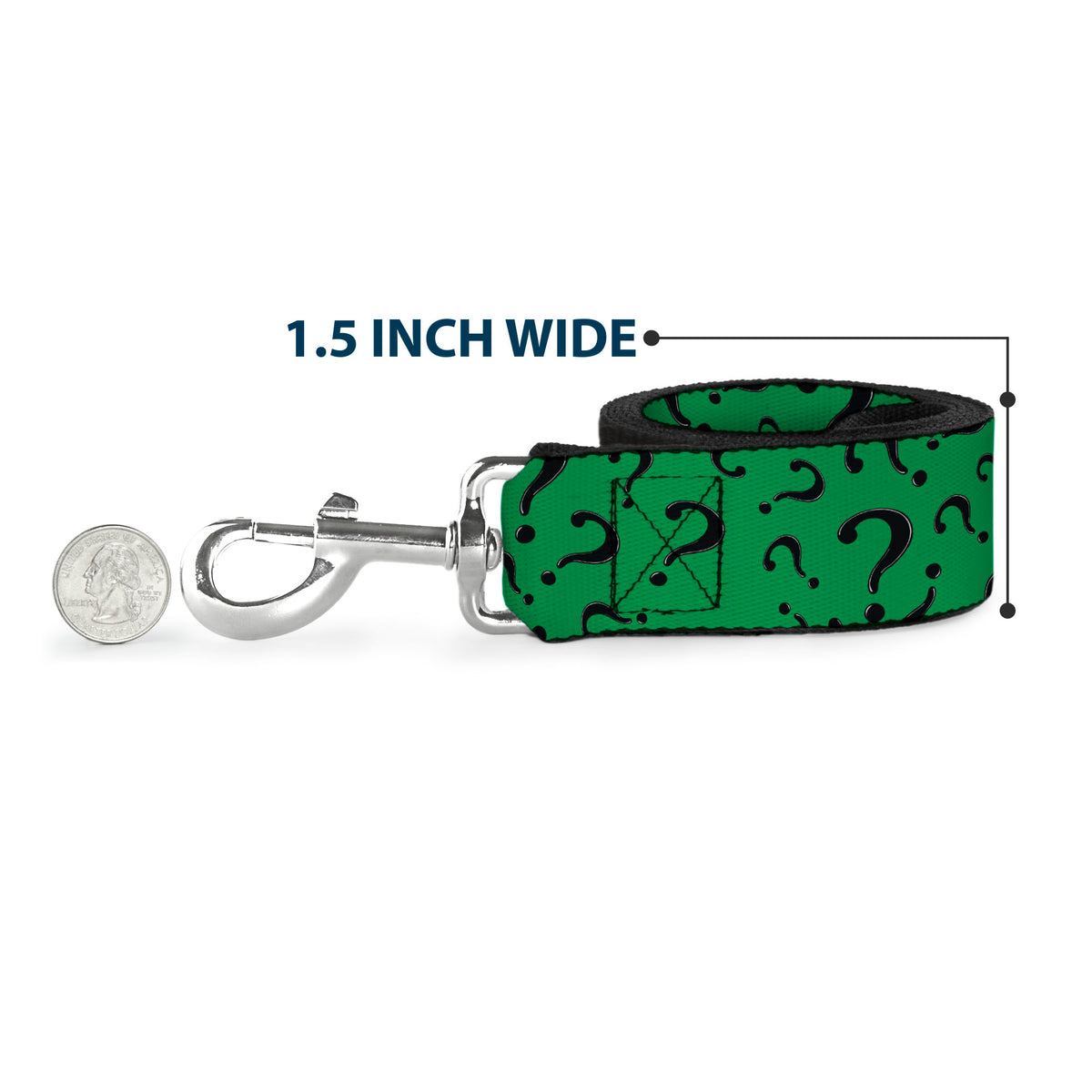 Dog Leash - Question Mark Scattered3 Dark Green/Black Dog Leashes DC Comics