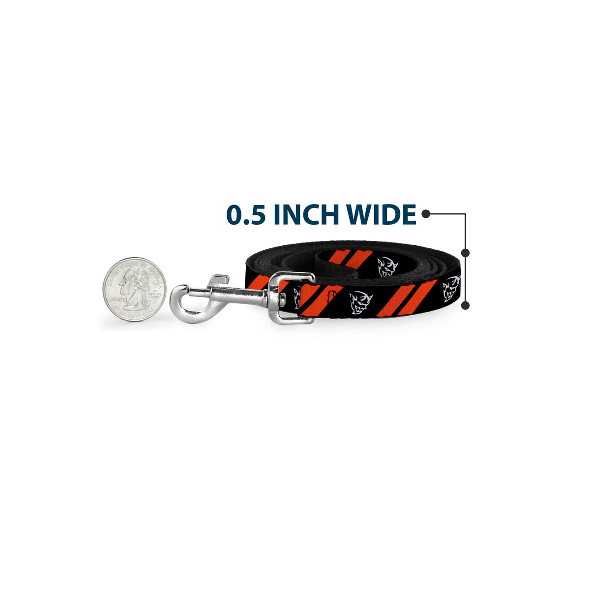 Dog Leash - Dodge Stripes/Demon Icon Black/Red/White Dog Leashes Dodge