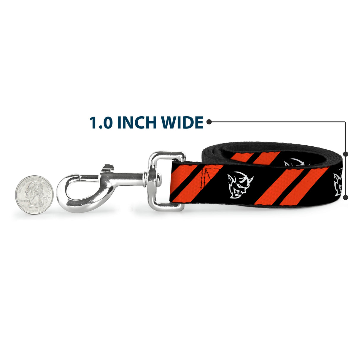 Dog Leash - Dodge Stripes/Demon Icon Black/Red/White Dog Leashes Dodge