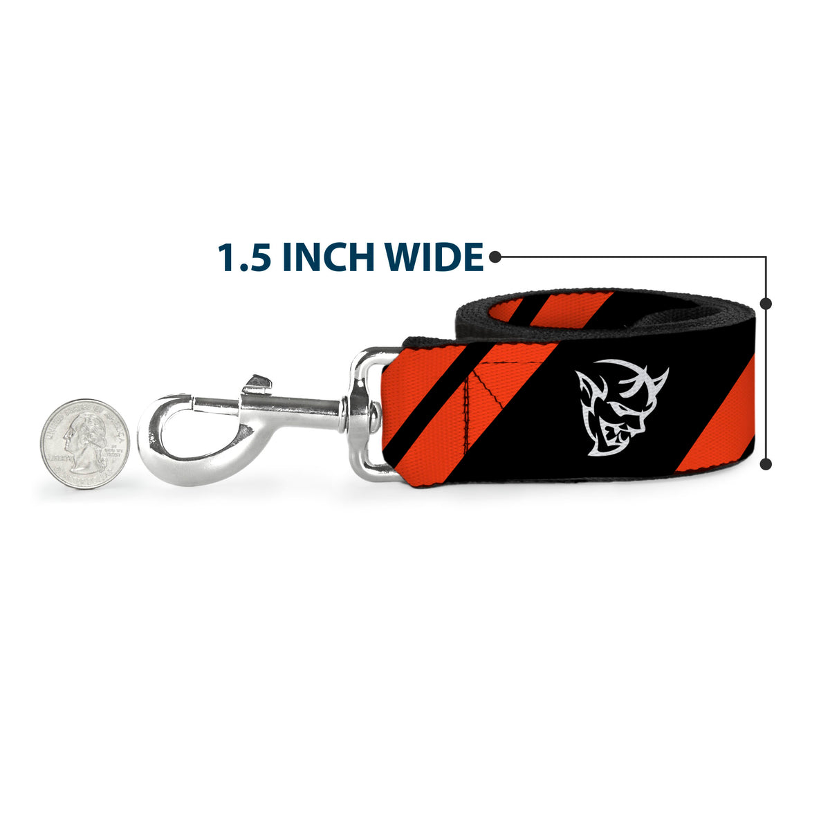 Dog Leash - Dodge Stripes/Demon Icon Black/Red/White Dog Leashes Dodge