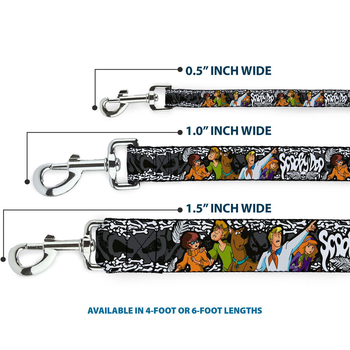 Dog Leash - SCOOBY DOO Group Pose/Bones Dog Leashes Scooby Doo
