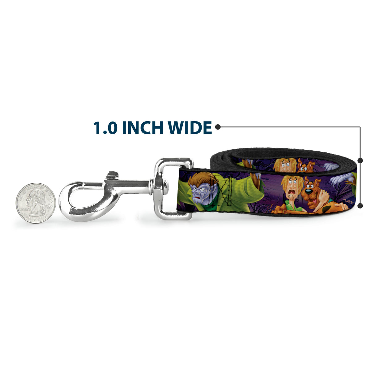 Dog Leash - Scooby & Shaggy Hugging w/Werewolf Man Purple Dog Leashes Scooby Doo
