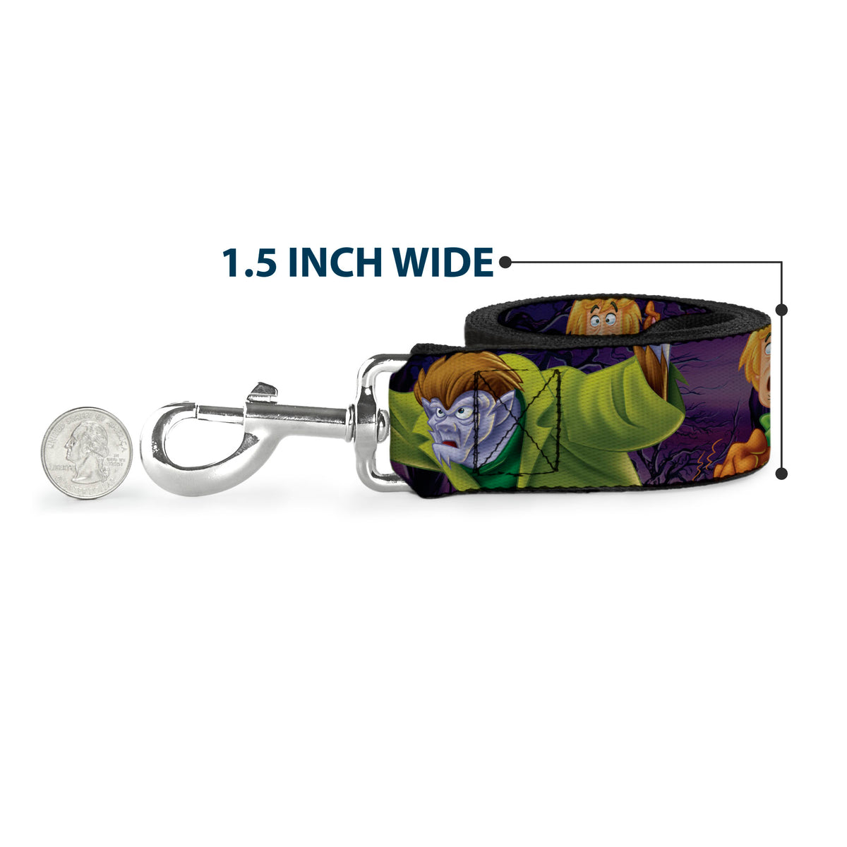 Dog Leash - Scooby & Shaggy Hugging w/Werewolf Man Purple Dog Leashes Scooby Doo