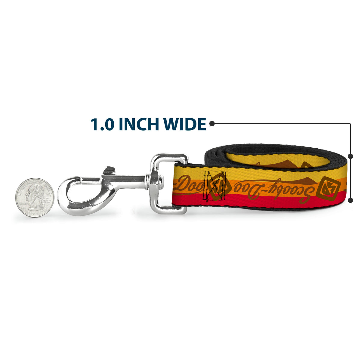 Dog Leash - SCOOBY-DOO Script/SD Icon Stripe Yellow/Orange/Red/Brown Dog Leashes Scooby Doo