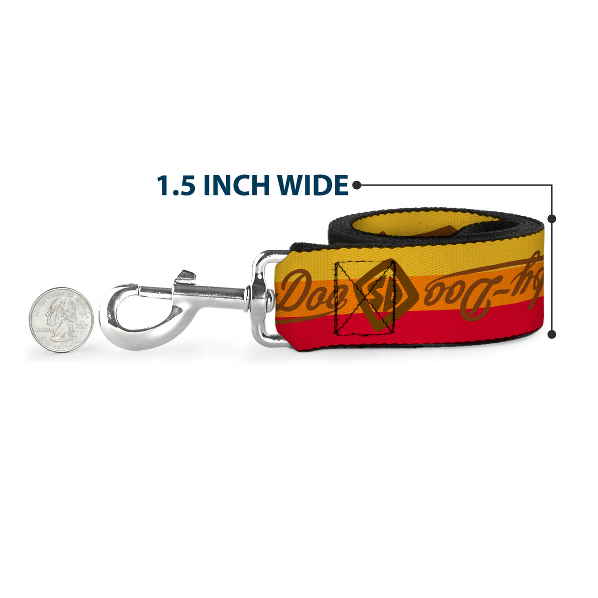 Dog Leash - SCOOBY-DOO Script/SD Icon Stripe Yellow/Orange/Red/Brown Dog Leashes Scooby Doo