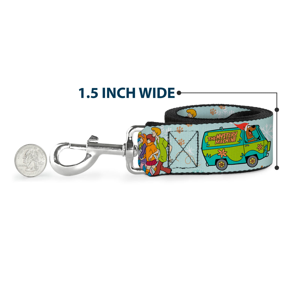 Dog Leash - Scooby Doo Holiday Scenes and Icons Baby Blue Dog Leashes Scooby Doo