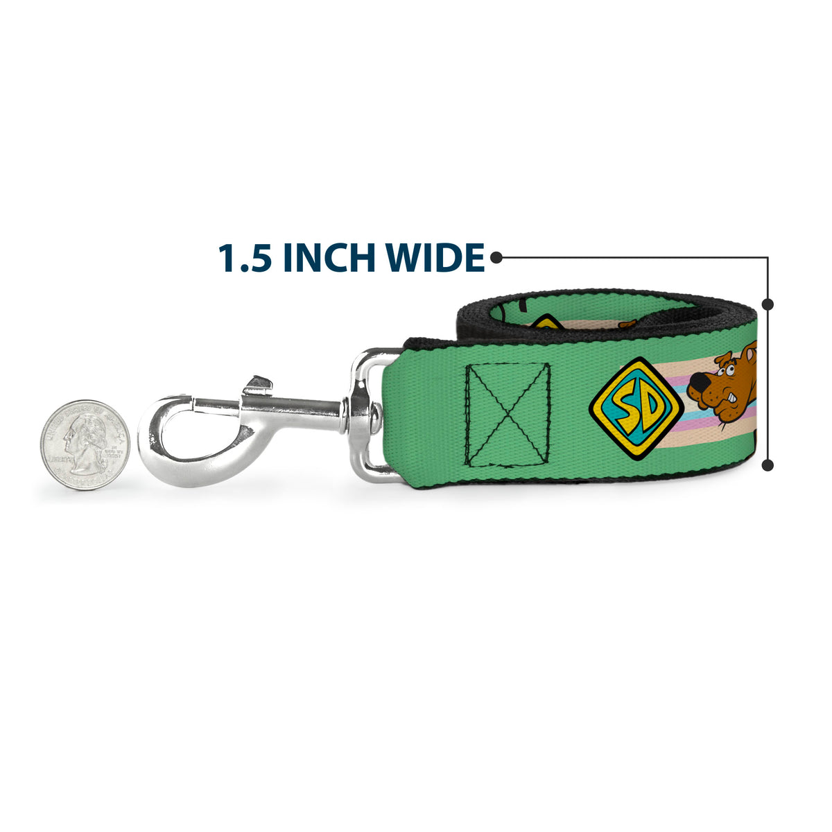 Dog Leash - Scooby-Doo Sneaking Pose and Monster Eyes Greens Dog Leashes Scooby Doo