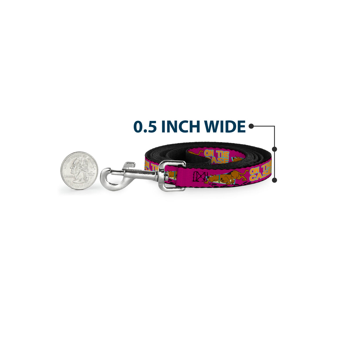 Dog Leash - Scooby-Doo ON THE CASE Sniffing Pose Pink Dog Leashes Scooby Doo