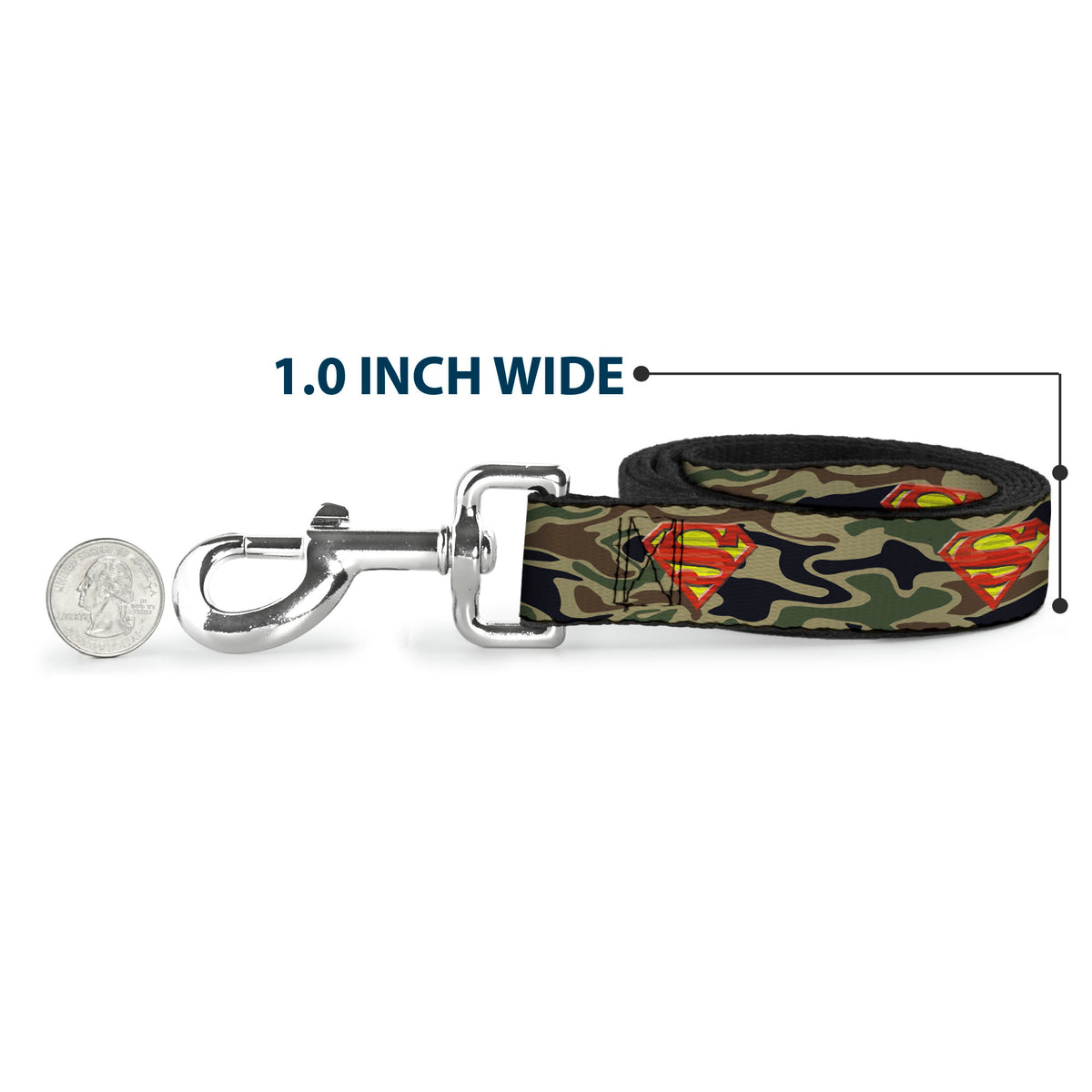Dog Leash - Superman Shield Camo Olive Dog Leashes DC Comics