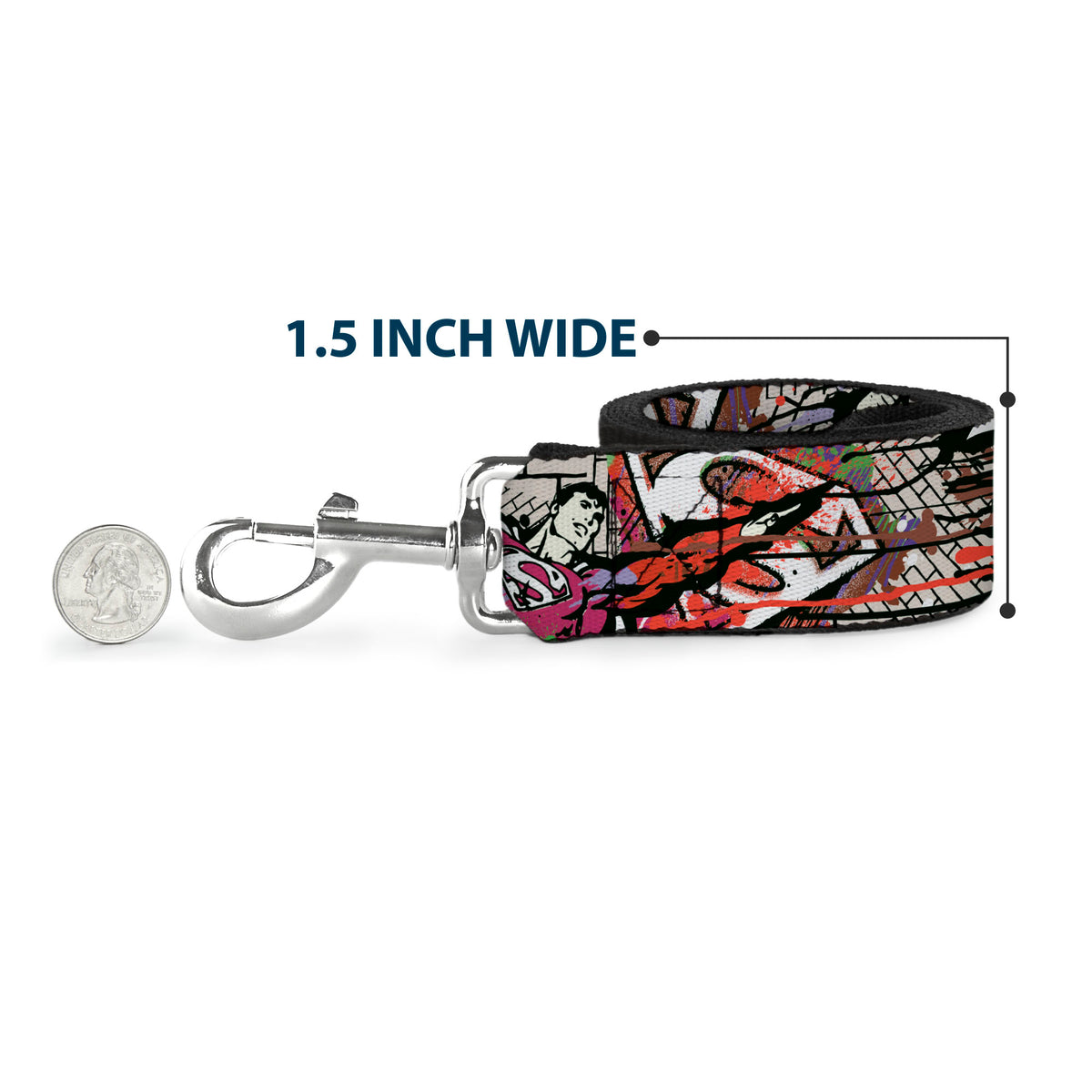 Dog Leash - Superman Color Flying Bricks Scene Dog Leashes DC Comics