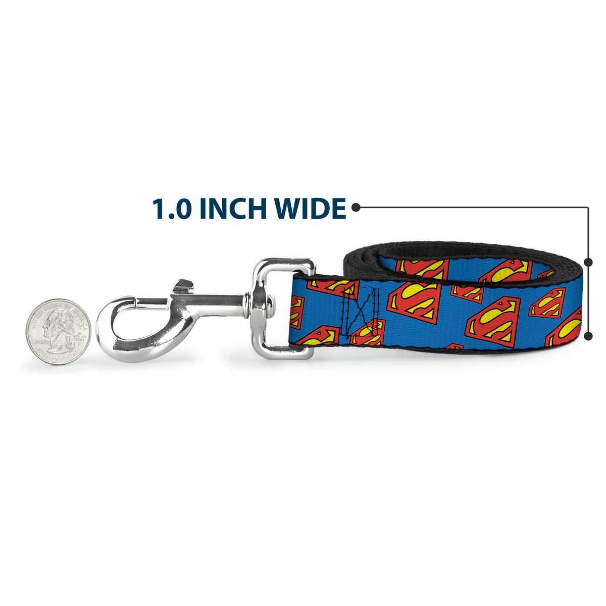 Dog Leash - Super Shield Diagonal Royal Blue/Red Dog Leashes DC Comics
