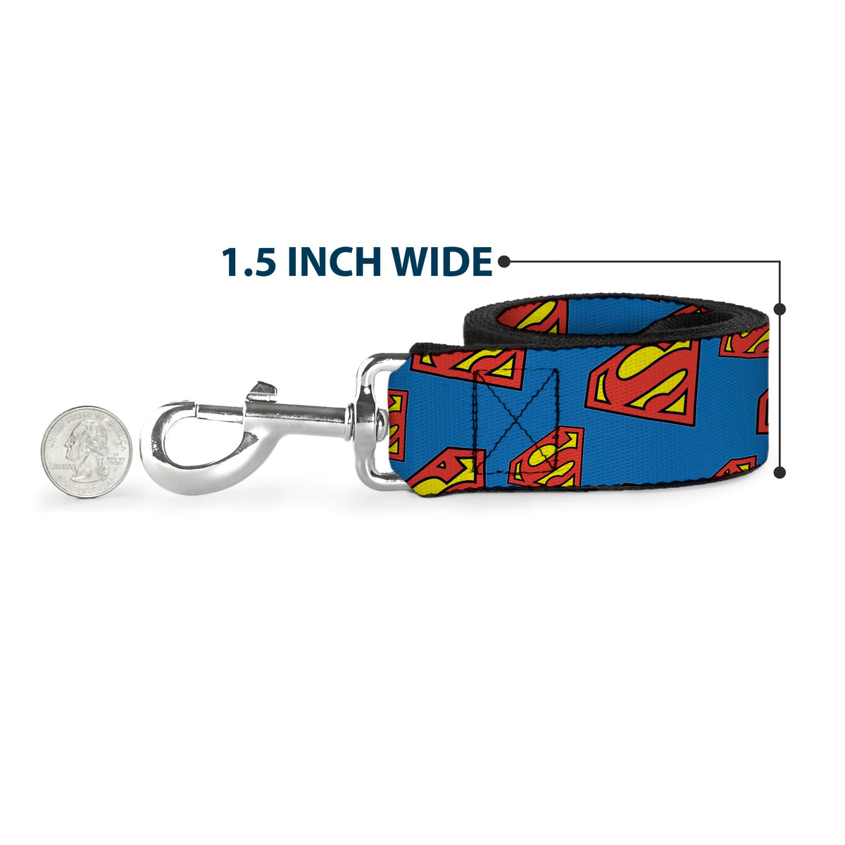 Dog Leash - Super Shield Diagonal Royal Blue/Red Dog Leashes DC Comics