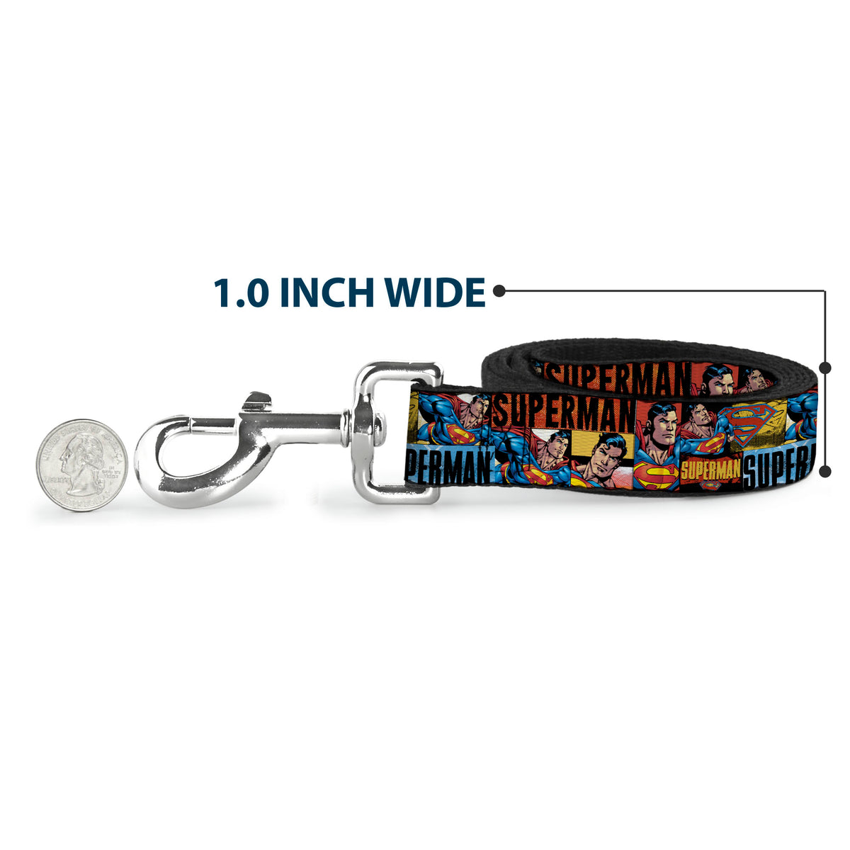 Dog Leash - SUPERMAN Action Blocks Red/Blue Dog Leashes DC Comics