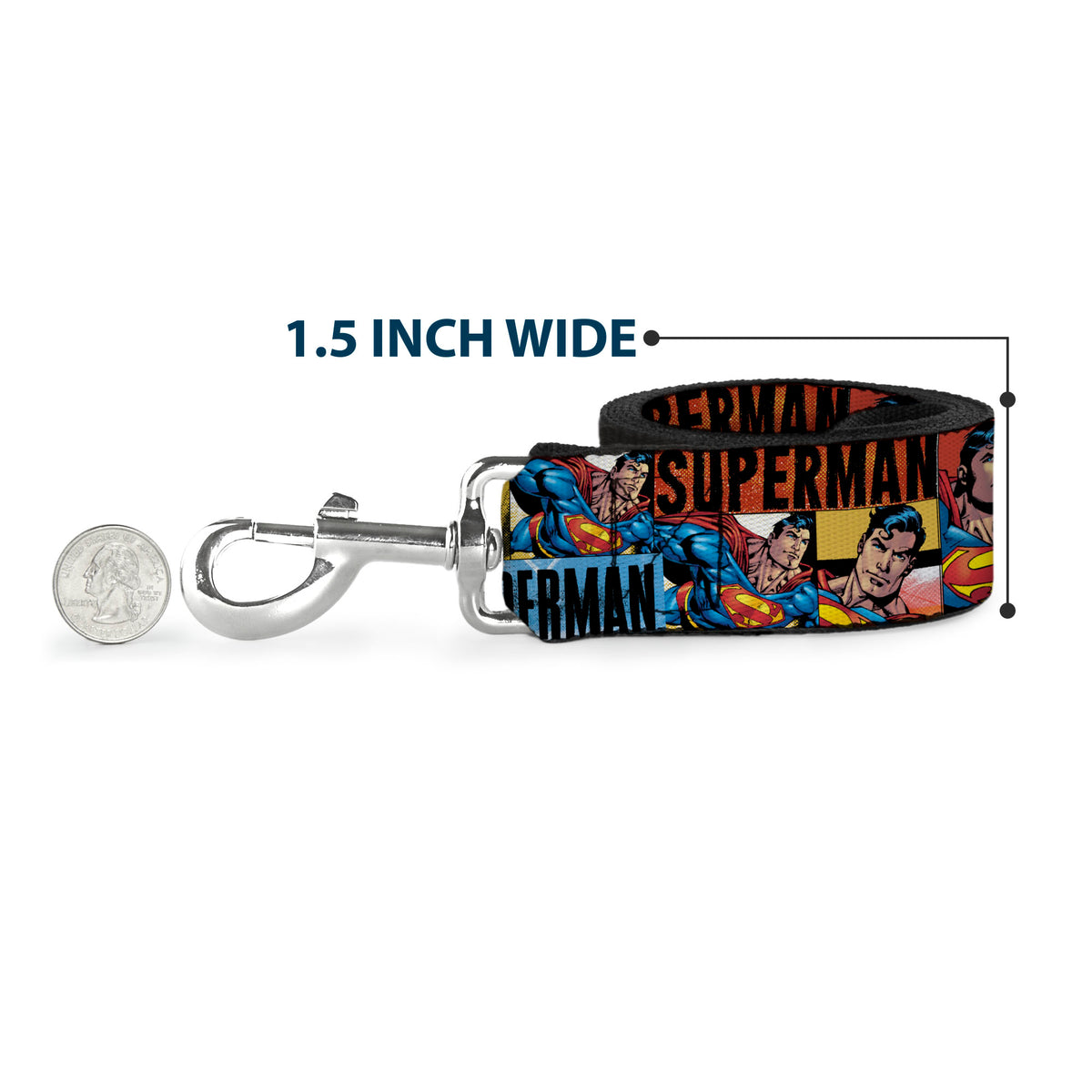 Dog Leash - SUPERMAN Action Blocks Red/Blue Dog Leashes DC Comics