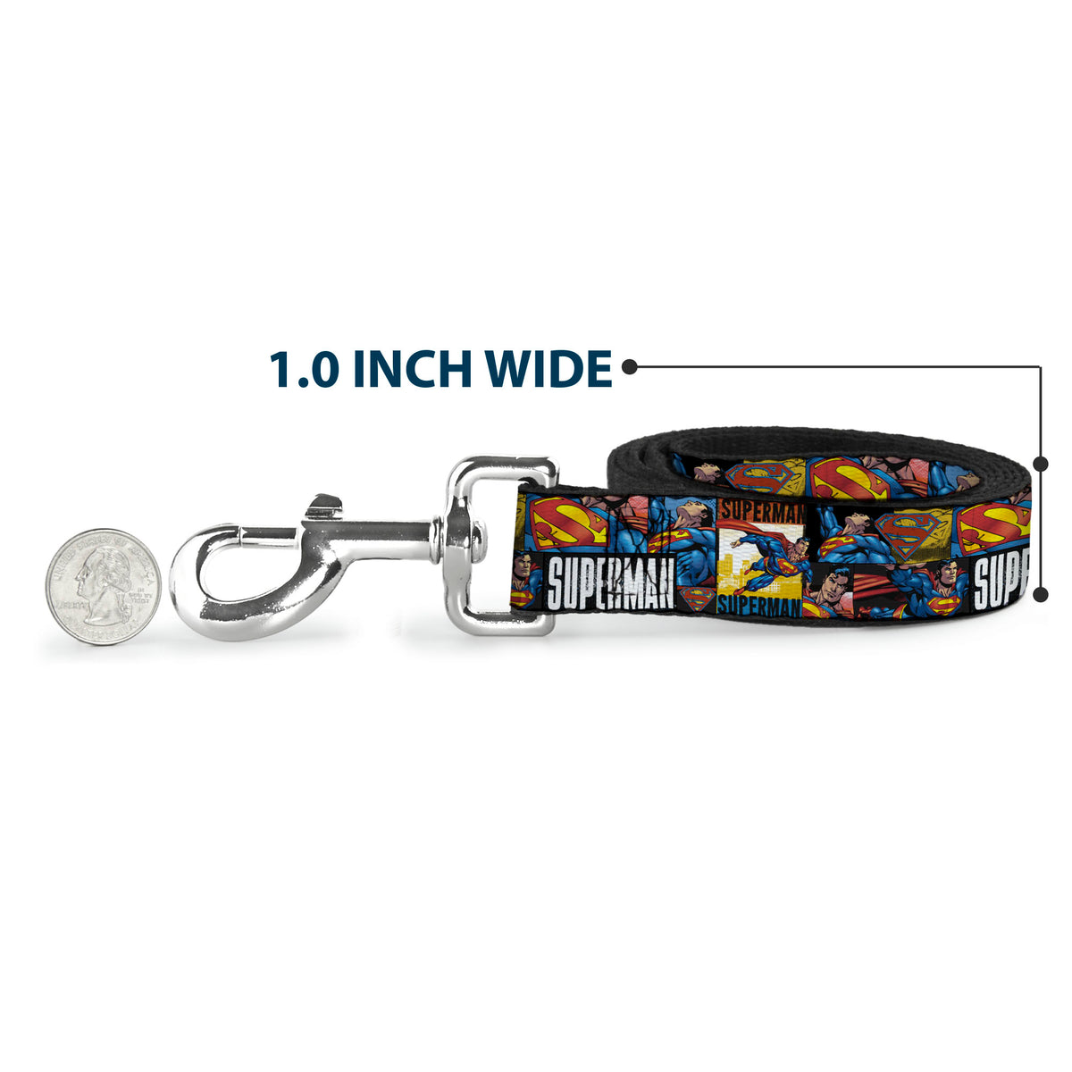 Dog Leash - SUPERMAN Action Blocks White Dog Leashes DC Comics