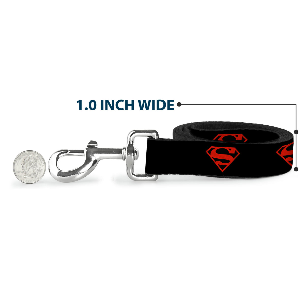 Dog Leash - Superboy Shield Black/Red Dog Leashes DC Comics