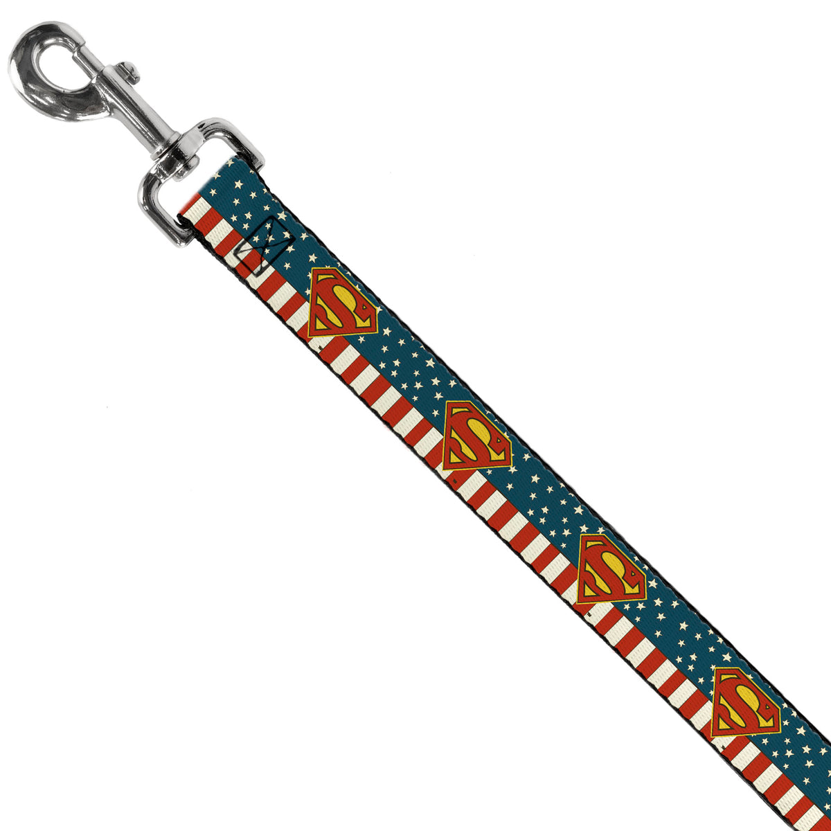 Dog Leash - Superman Shield Americana Red/White/Blue/Yellow Dog Leashes DC Comics