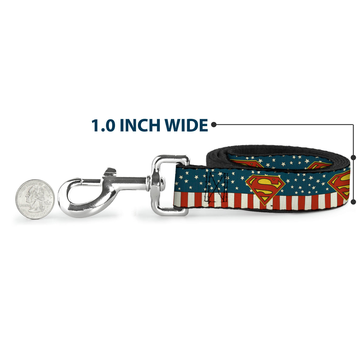 Dog Leash - Superman Shield Americana Red/White/Blue/Yellow Dog Leashes DC Comics